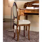 Silla de estilo clásico en madera de nogal tapizada Made in Italy - Elegant Viadurini