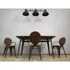 Silla de estilo industrial de diseño moderno en hierro y madera, 2 piezas - Delia Viadurini