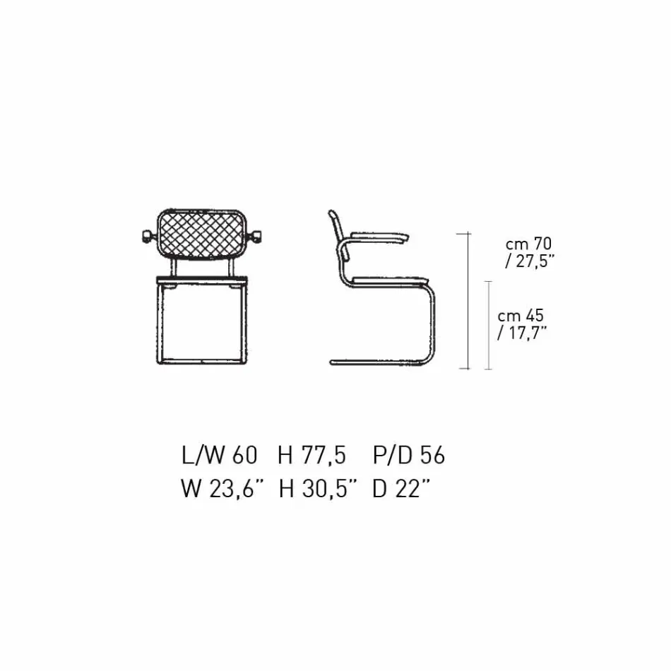 Silla de oficina de paja con estructura de acero y madera Made in Italy - Baviera Viadurini