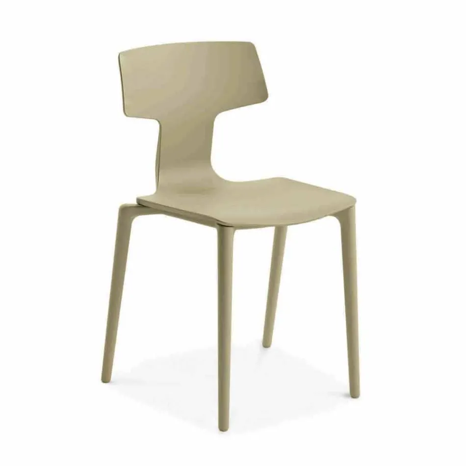 Sillas de polipropileno apilables para exterior fabricadas en Italia, 4 piezas - Claribel Viadurini