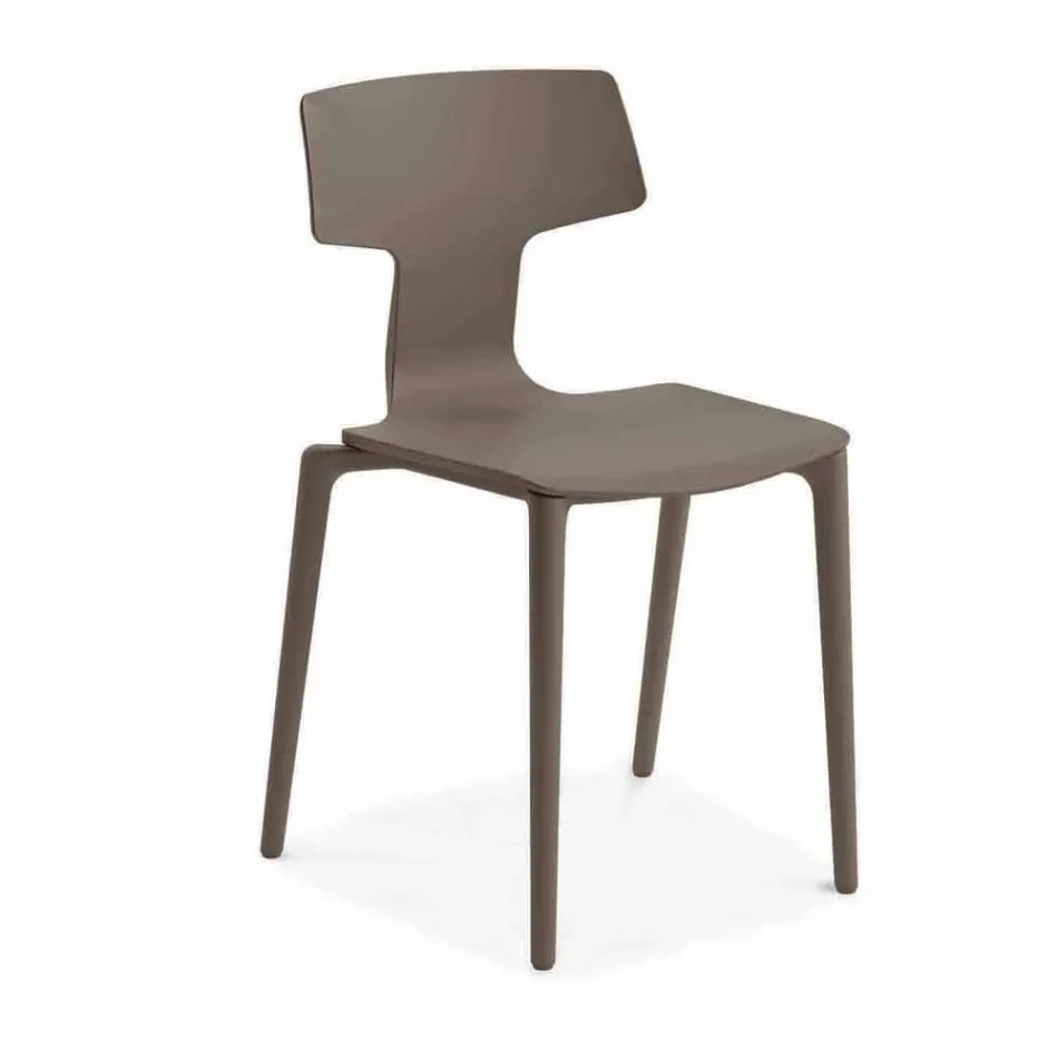 Sillas de polipropileno apilables para exterior fabricadas en Italia, 4 piezas - Claribel Viadurini