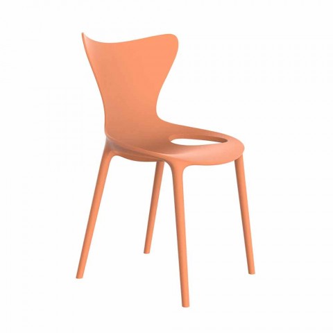 Sillas de exterior de plástico de colores de diseño apilable