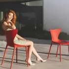 Sillas de jardín de diseño apilables en polipropileno 4 piezas - Love by Vondom Viadurini