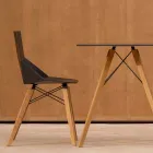Sillas para sala de estar o cocina de polipropileno y madera - Faz Wood by Vondom Viadurini