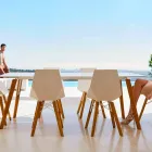 Sillas para sala de estar o cocina de polipropileno y madera - Faz Wood by Vondom Viadurini