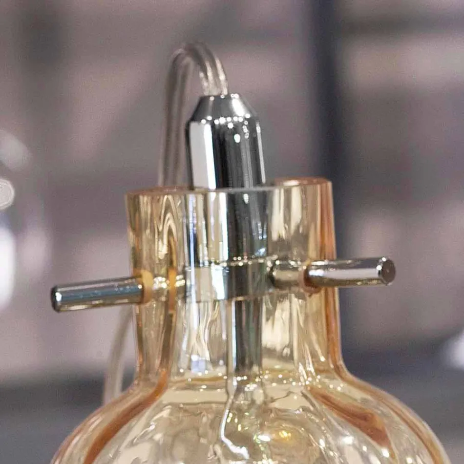 lámpara de mesa Selene Bossa Nova Ø10 H 26cm en ámbar vidrio soplado Viadurini