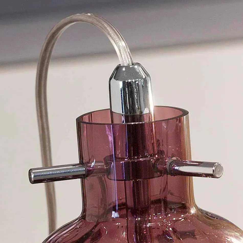 lámpara de mesa Selene Bossa Nova Ø11 H16cm, amatista vidrio soplado Viadurini