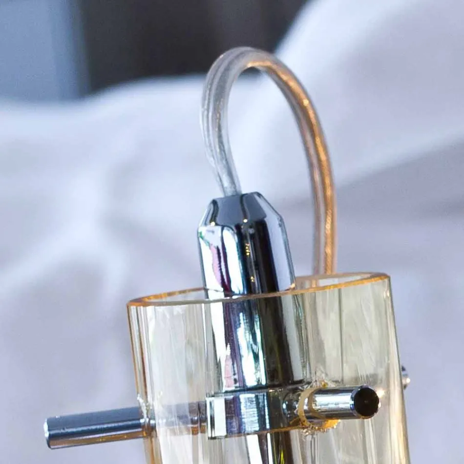 lámpara de mesa Selene Bossa Nova Ø15 H 21cm en ámbar vidrio soplado Viadurini