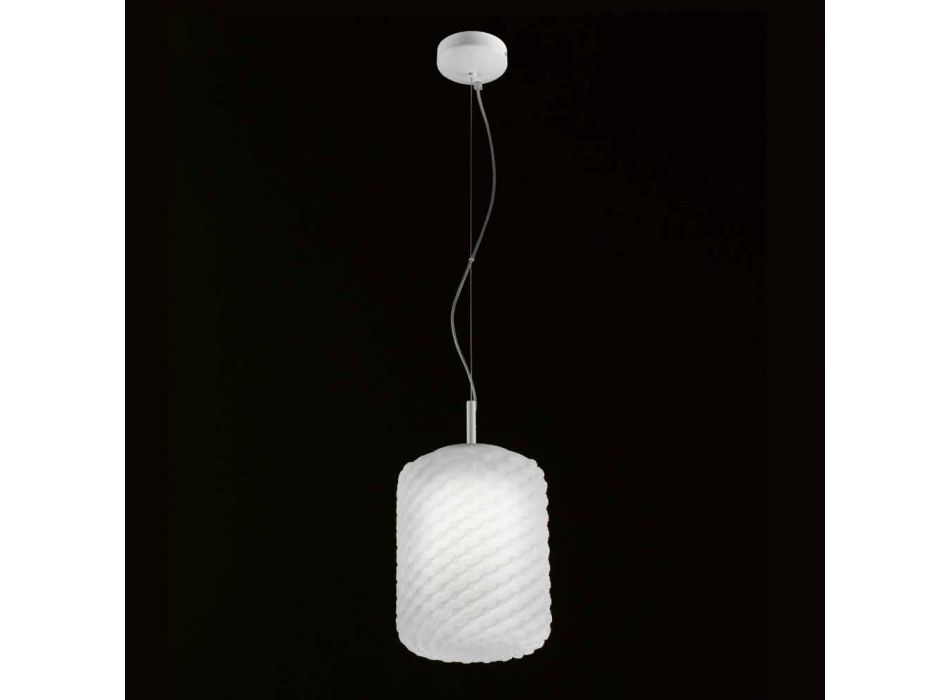 Lámpara de techo Selene Domino soplado Ø21 H 27/140 cm cristal Viadurini