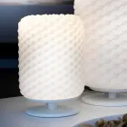 lámpara de mesa Selene Domino Ø15 H22cm, hecho a mano vidrio soplado Viadurini