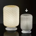 lámpara de mesa Selene Domino Ø15 H22cm, hecho a mano vidrio soplado Viadurini