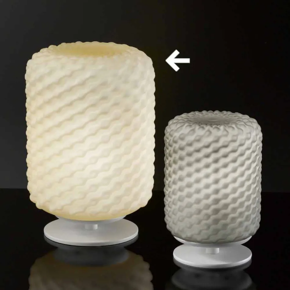 lámpara de mesa Selene Domino Ø21 H30cm, vidrio soplado fabricado en Italia Viadurini