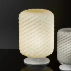 lámpara de mesa Selene Domino Ø21 H30cm, vidrio soplado fabricado en Italia Viadurini