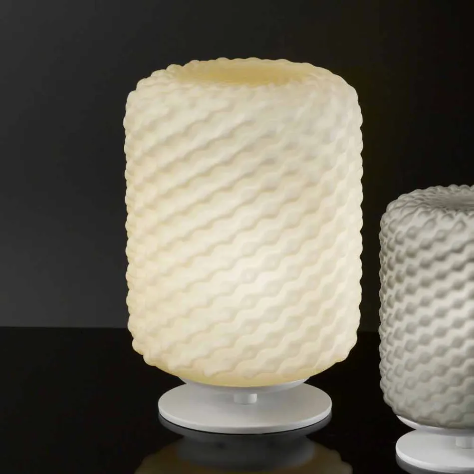 lámpara de mesa Selene Domino Ø21 H30cm, vidrio soplado fabricado en Italia Viadurini