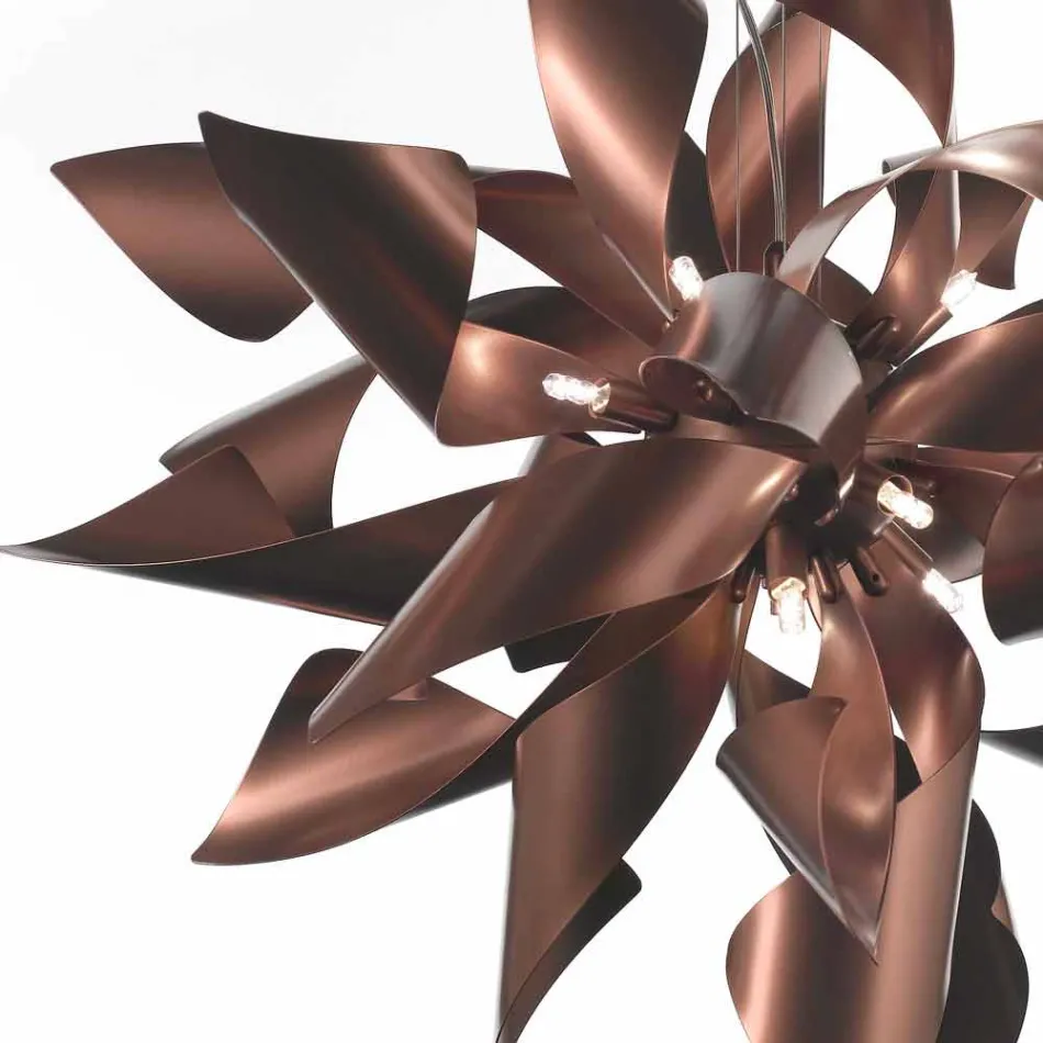 Selene jengibre lampda a la suspensión de metal fabricado en Italia Ø80 H200cm Viadurini