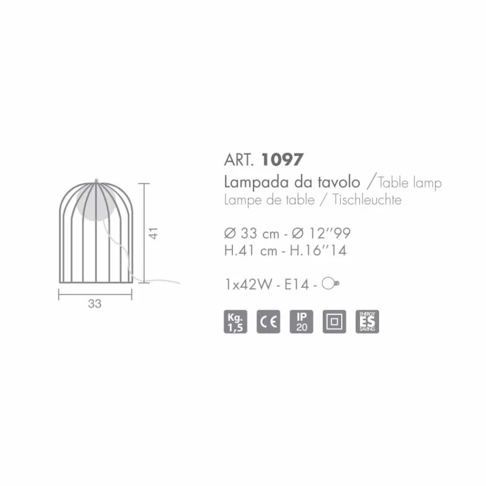 lámpara de mesa Selene Kluvì contemporánea en vidrio soplado Ø33 H41cm Viadurini