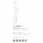 Selene Papiro moderna lámpara colgante de cristal Ø15 H 125cm Viadurini