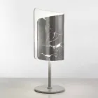 Selene Papiro cristal de la lámpara de mesa de diseño Ø15 H38cm Viadurini