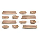 Servicio 12 Placas Rectangulares y Redondas de Diseño Moderno en Gres - Simba Viadurini