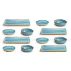 Servicio 12 Placas Rectangulares y Redondas de Diseño Moderno en Gres - Simba Viadurini