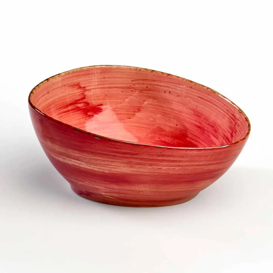 Juego de 8 placas de diseño rectangular moderno y cuenco de gres de colores - Simba Viadurini