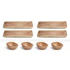 Juego de 8 placas de diseño rectangular moderno y cuenco de gres de colores - Simba Viadurini