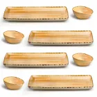 Juego de 8 placas de diseño rectangular moderno y cuenco de gres de colores - Simba Viadurini