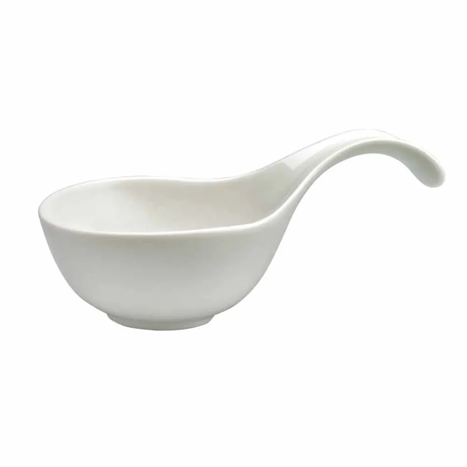 Servicio de aperitivo 12 piezas Placas modernas de diseño de porcelana blanca - Nalah Viadurini