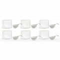 Servicio de aperitivo 12 piezas Placas modernas de diseño de porcelana blanca - Nalah