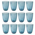 Servicio de vasos de agua de vidrio coloreado con lunares, 12 piezas - Botswana Viadurini