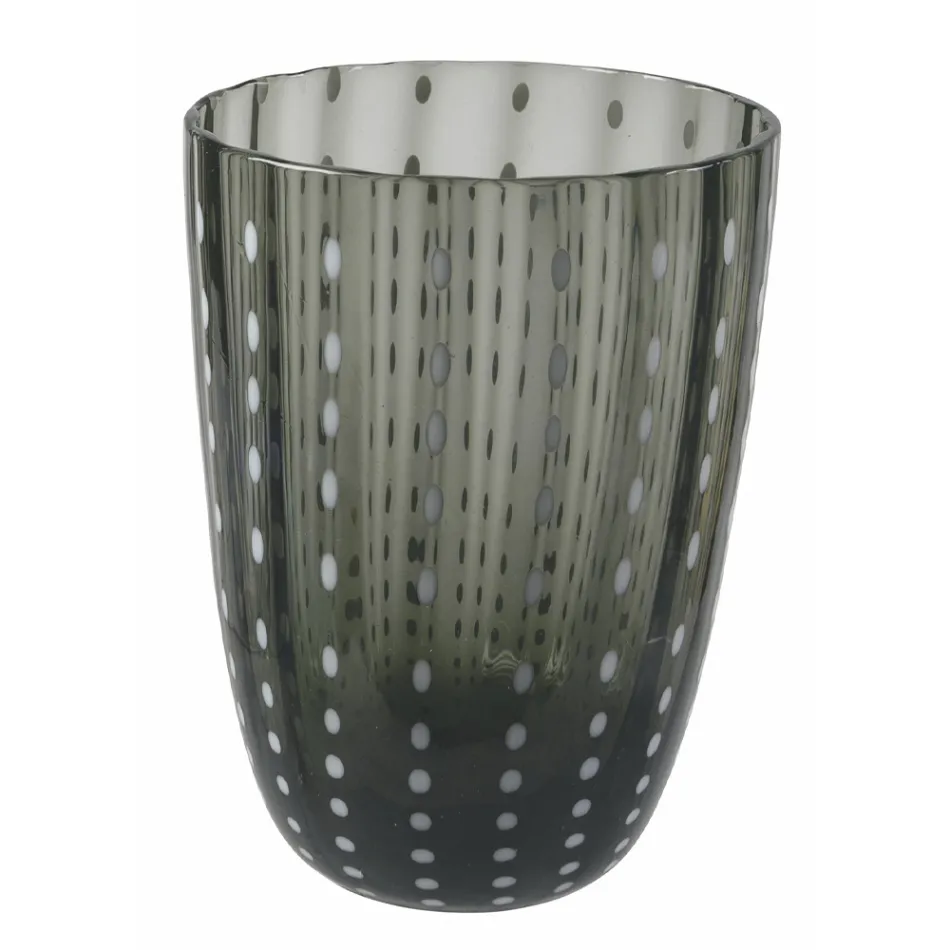 Servicio de vasos de agua de vidrio coloreado con lunares, 12 piezas - Botswana Viadurini