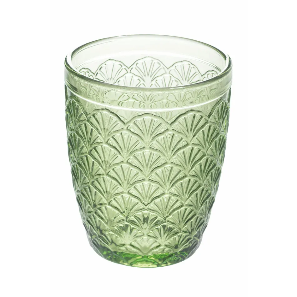 Vasos De Agua De Vidrio De Colores Decorados Servicio 12 Piezas - Stilotto Viadurini
