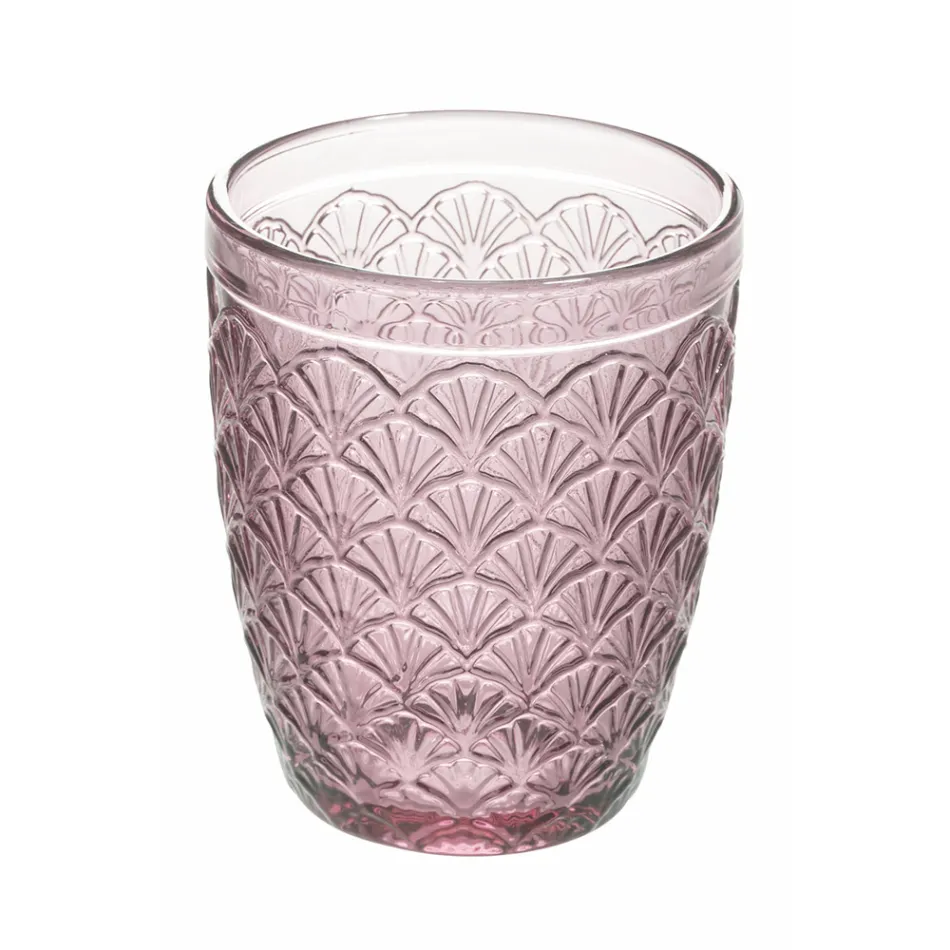 Vasos De Agua De Vidrio De Colores Decorados Servicio 12 Piezas - Stilotto Viadurini