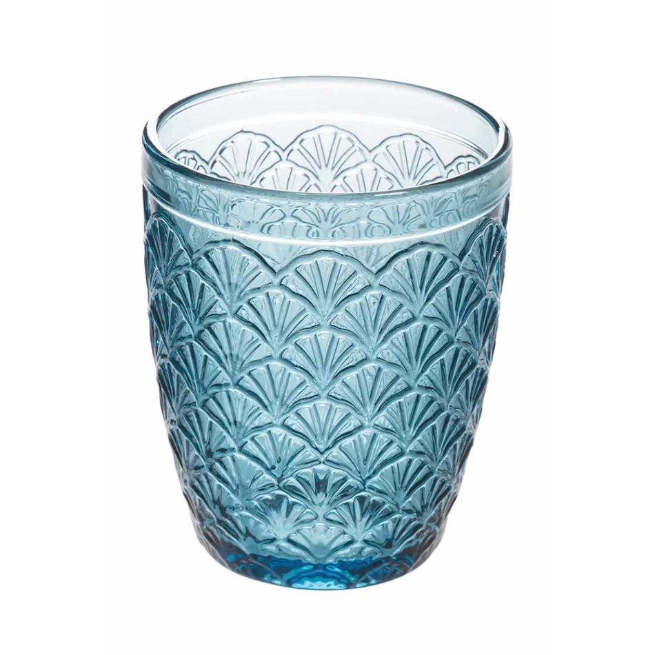 Vasos De Agua De Vidrio De Colores Decorados Servicio 12 Piezas - Stilotto Viadurini