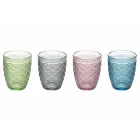 Vasos De Agua De Vidrio De Colores Decorados Servicio 12 Piezas - Stilotto Viadurini