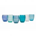 Vasos de agua de vidrio soplado de colores de 12 piezas - Guerrero