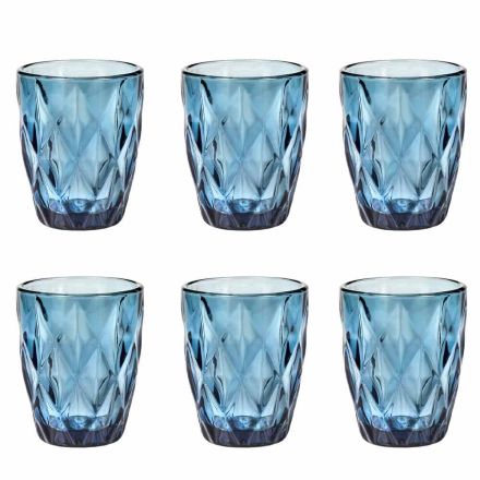 Set de 6 vasos de agua de vidrio coloreado Diseño moderno - Timon Viadurini