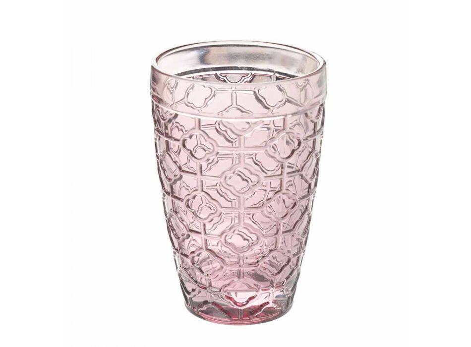Juego de vasos de vidrio moderno en vidrio decorado 12 piezas - Mix Viadurini