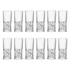 Juego de Vasos Highball en Eco Cristal Cuadrado Decoración 12 Piezas - Ritmo Viadurini