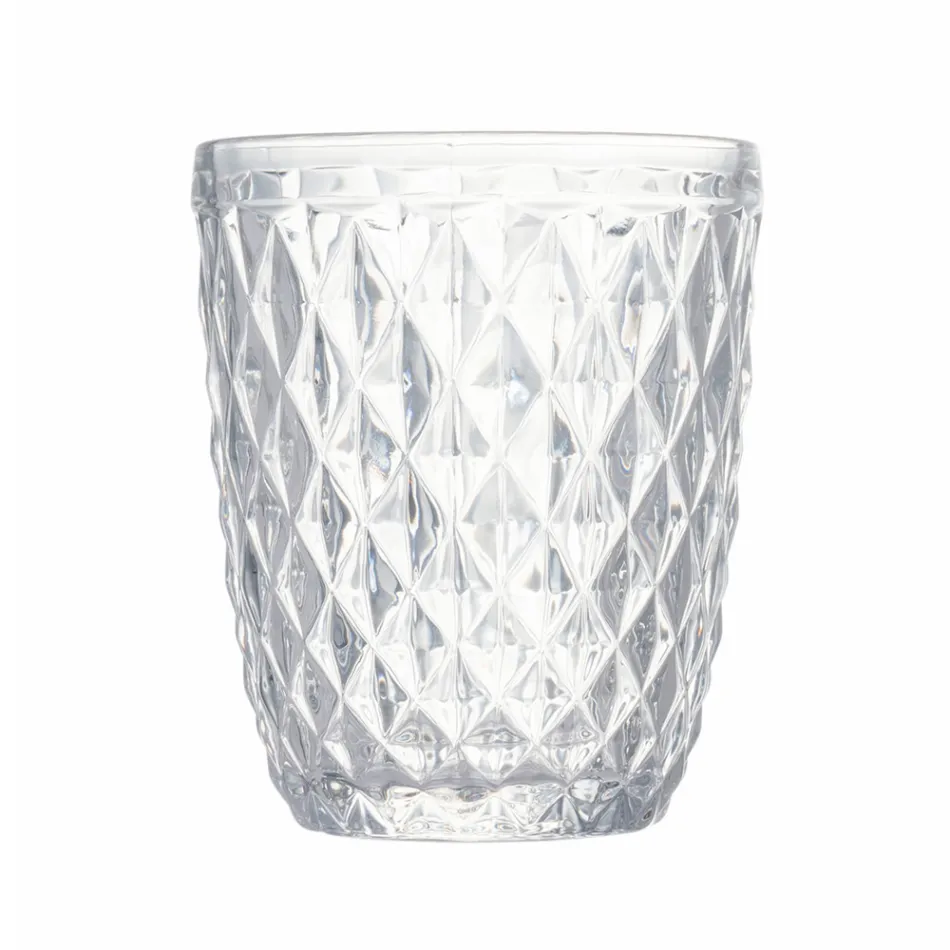 Juego de Vasos en Vidrio Color y Tallado Agua 12 Piezas - Brillo Viadurini