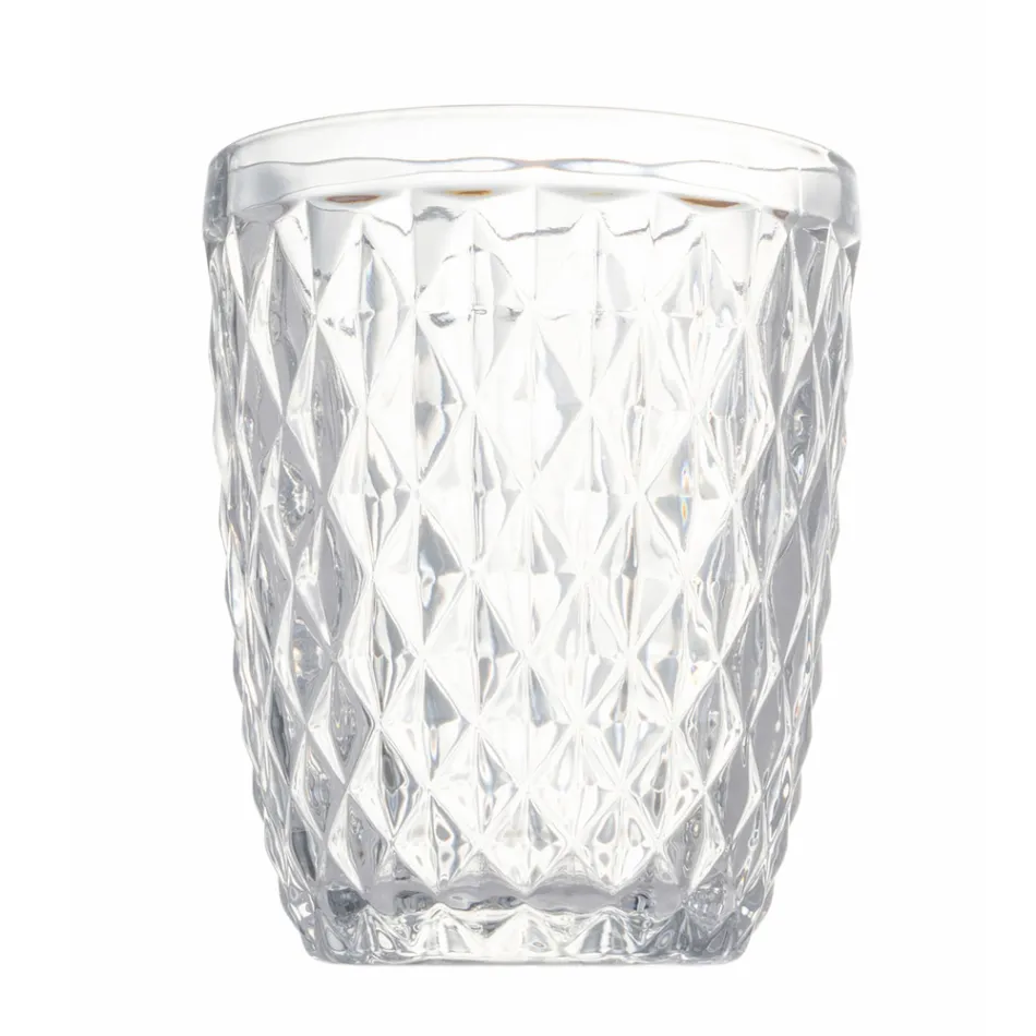 Juego de Vasos en Vidrio Color y Tallado Agua 12 Piezas - Brillo Viadurini