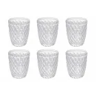 Juego de Vasos en Vidrio Color y Tallado Agua 12 Piezas - Brillo Viadurini