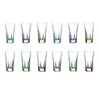 Vaso Alto Cristal Eco Coloreado Servicio De Vasos 12 Piezas - Amalgama Viadurini