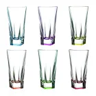 Vaso Alto Cristal Eco Coloreado Servicio De Vasos 12 Piezas - Amalgama Viadurini