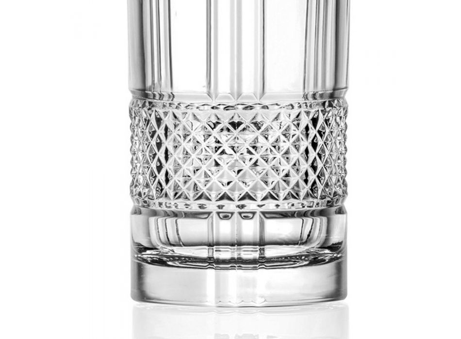 Vaso Vaso Eco Cristal Juego de Copas Diamante Decoración 12 Piezas - Lively Viadurini
