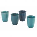 Servicio de vasos de agua en gres de colores y cenefa de 12 piezas - Abruzzo