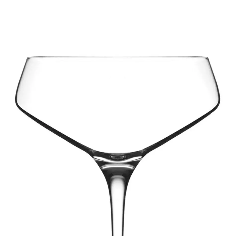 Juego de copas de champán de cristal ecológico italiano 12 piezas - Etera Viadurini