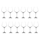 Juego de 12 copas de vino minimalistas de cristal ecológico rojo o blanco - Etera Viadurini