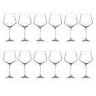 Juego de 12 copas de vino minimalistas de cristal ecológico rojo o blanco - Etera Viadurini