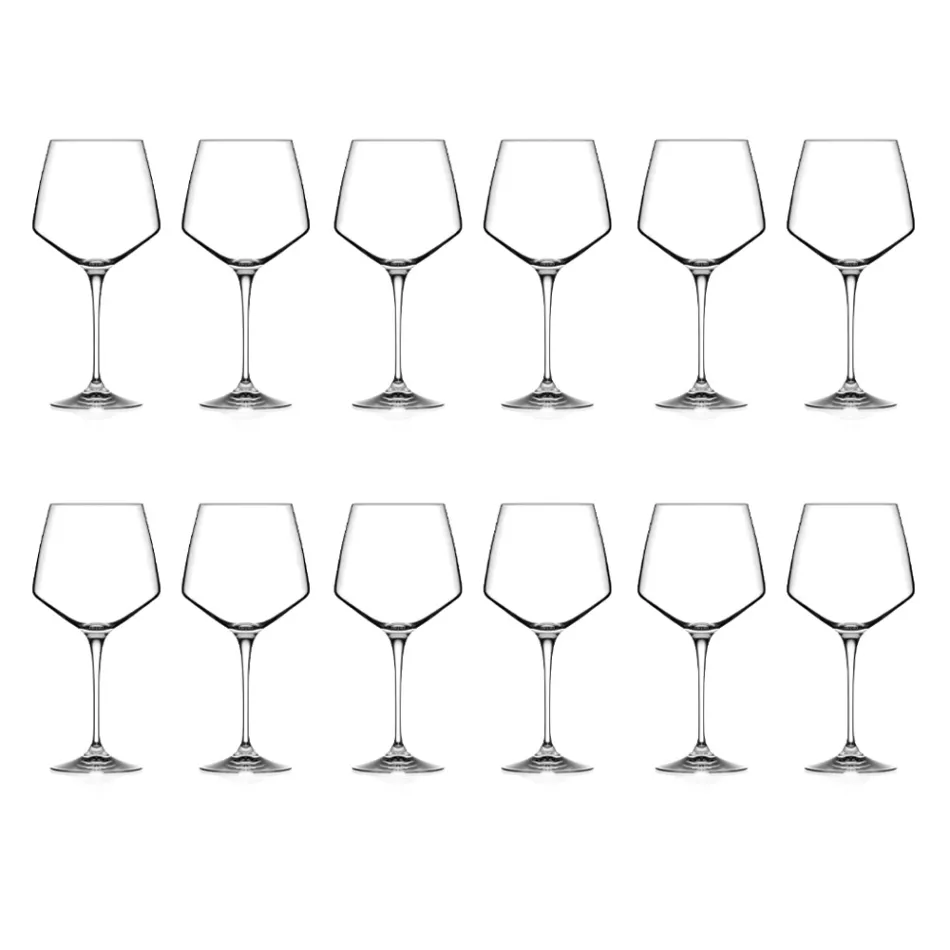 Juego de 12 copas de vino minimalistas de cristal ecológico rojo o blanco - Etera Viadurini